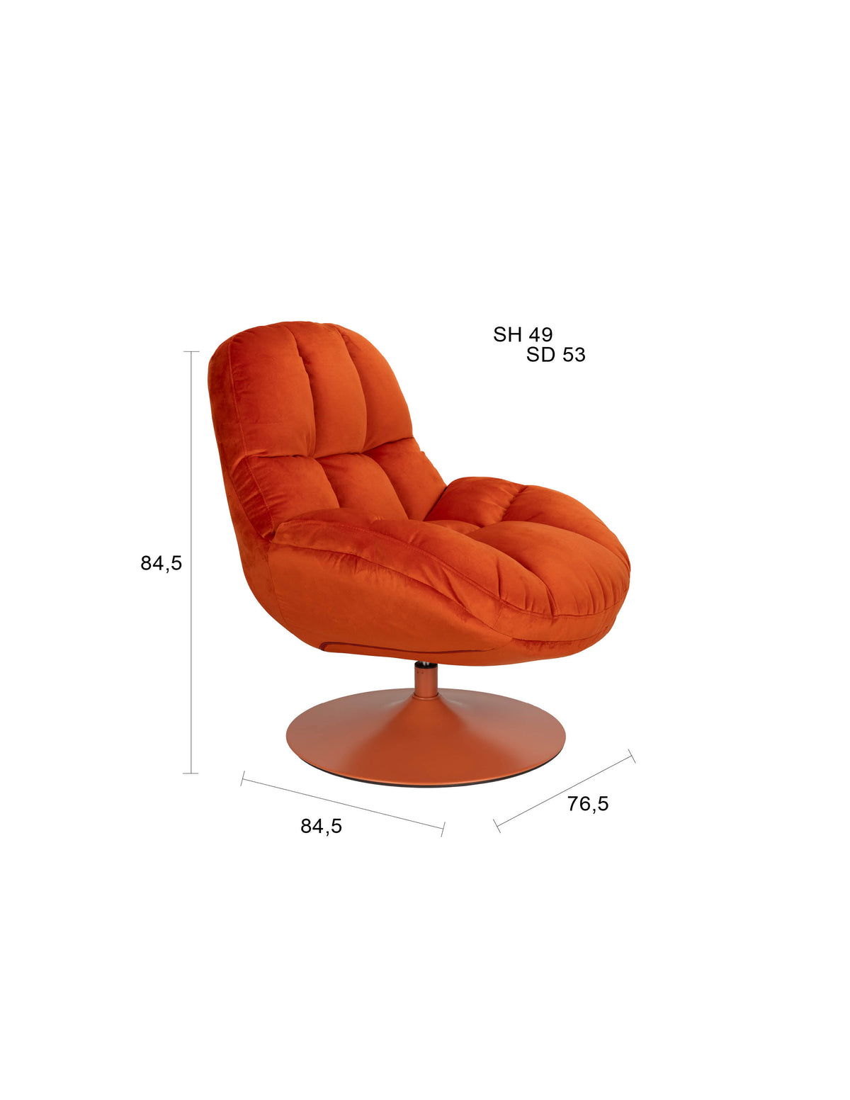 Fauteuil Beefy Oranje