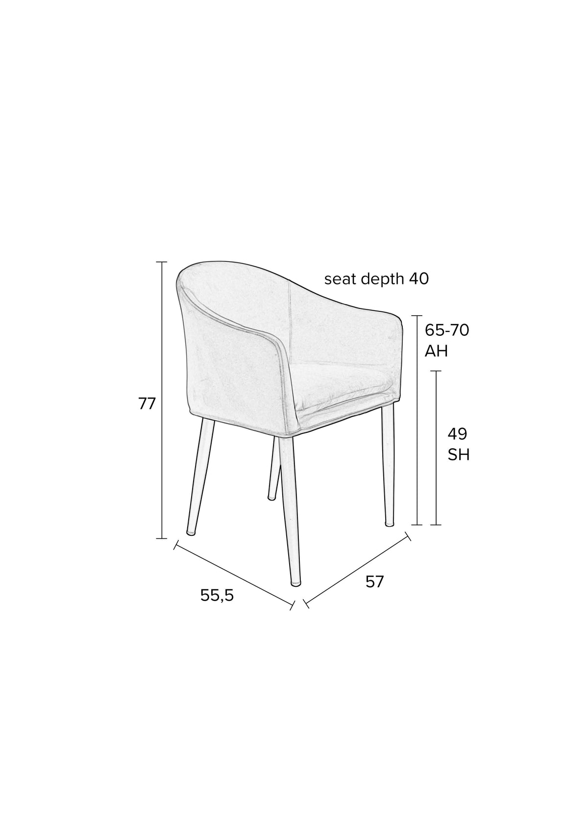 Fauteuil Catelyn Zwart