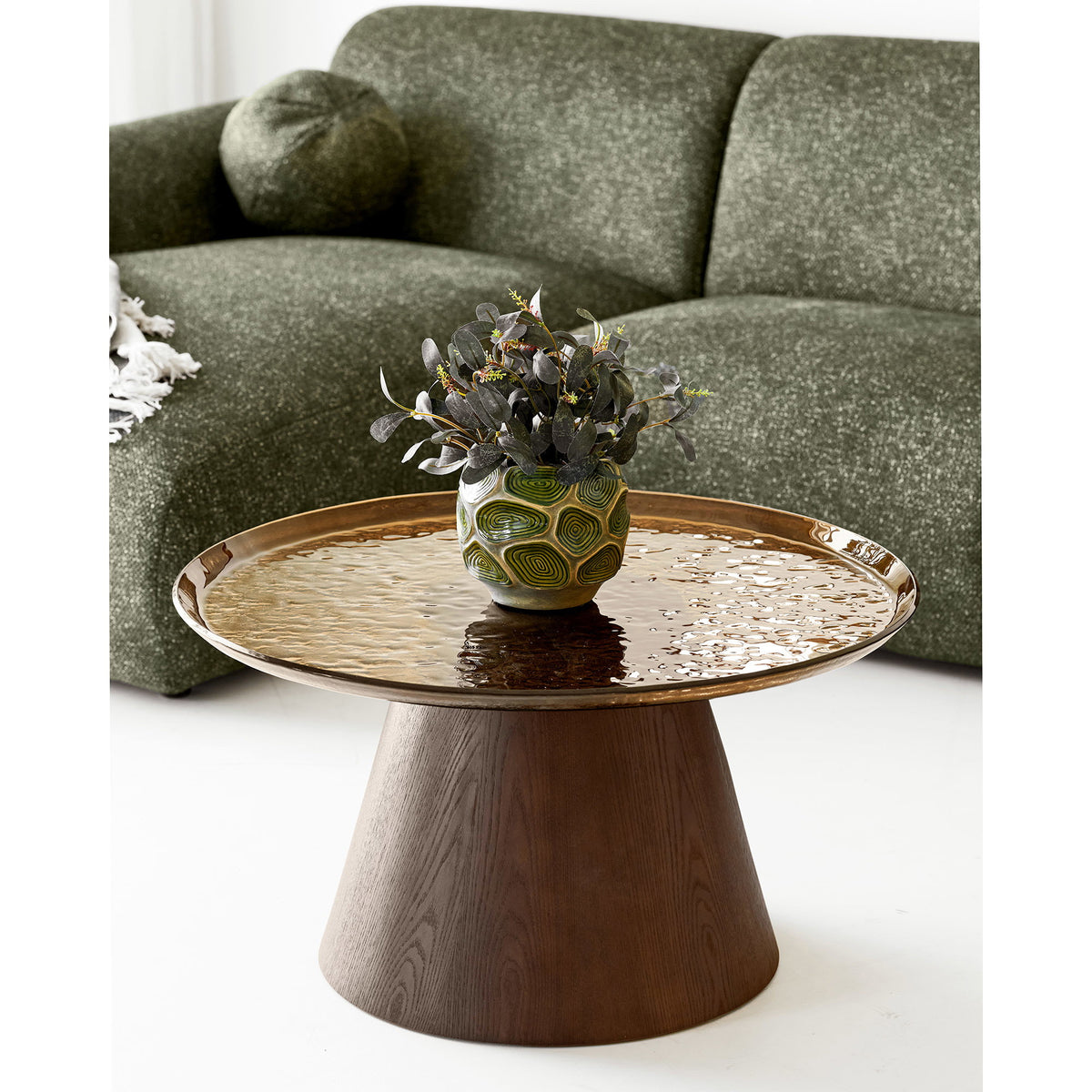 Orvieto Salontafel - essenfineer/glas, bruin ø80x42 cm