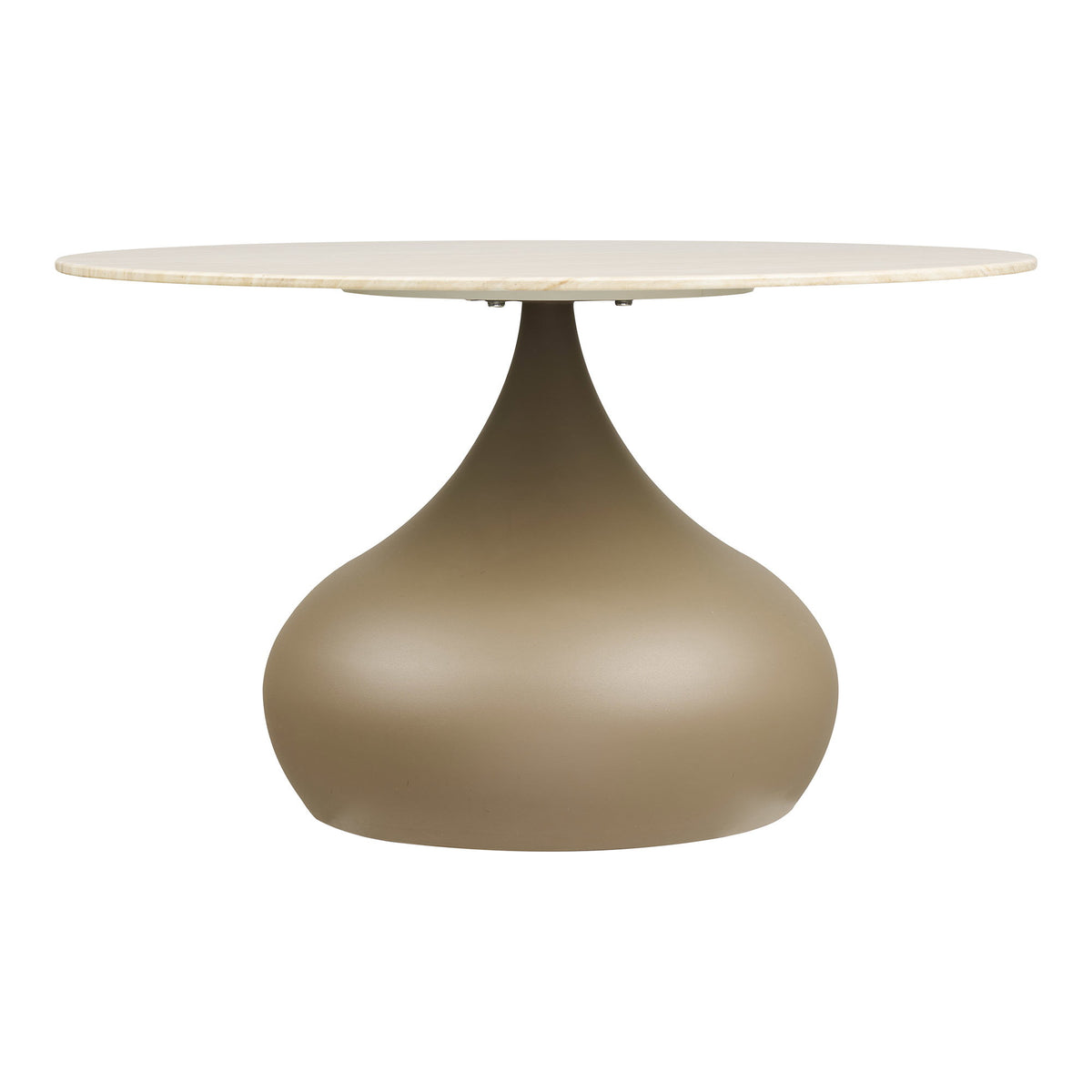Pienza Salontafel - metaal/gehard glas, kaki ø70x42 cm