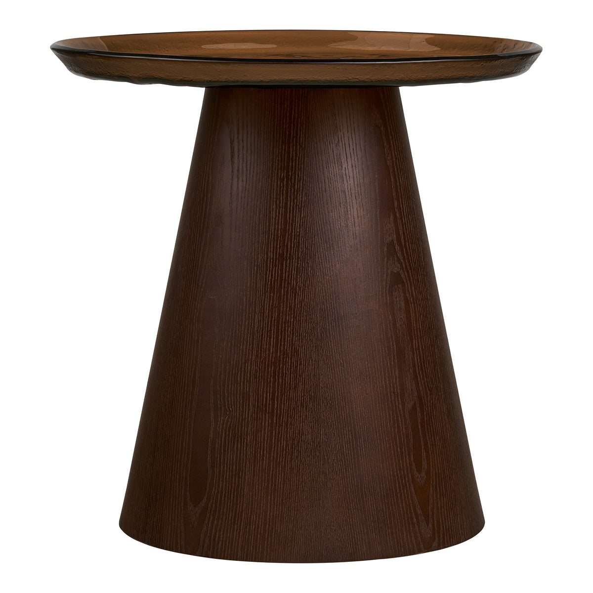 Orvieto Bijzettafel - essenfineer/glas, bruin ø50x48 cm
