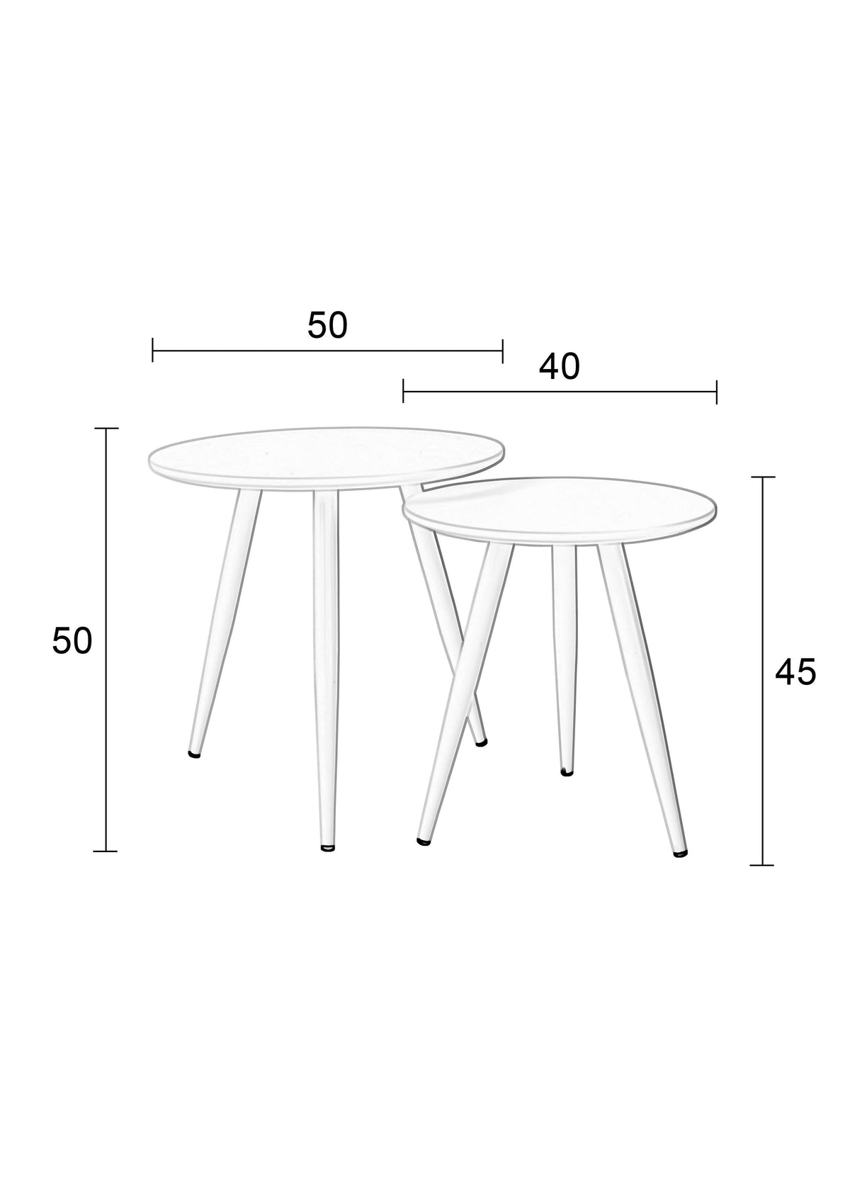 Bijzettafel Daven Wit Set Van 2