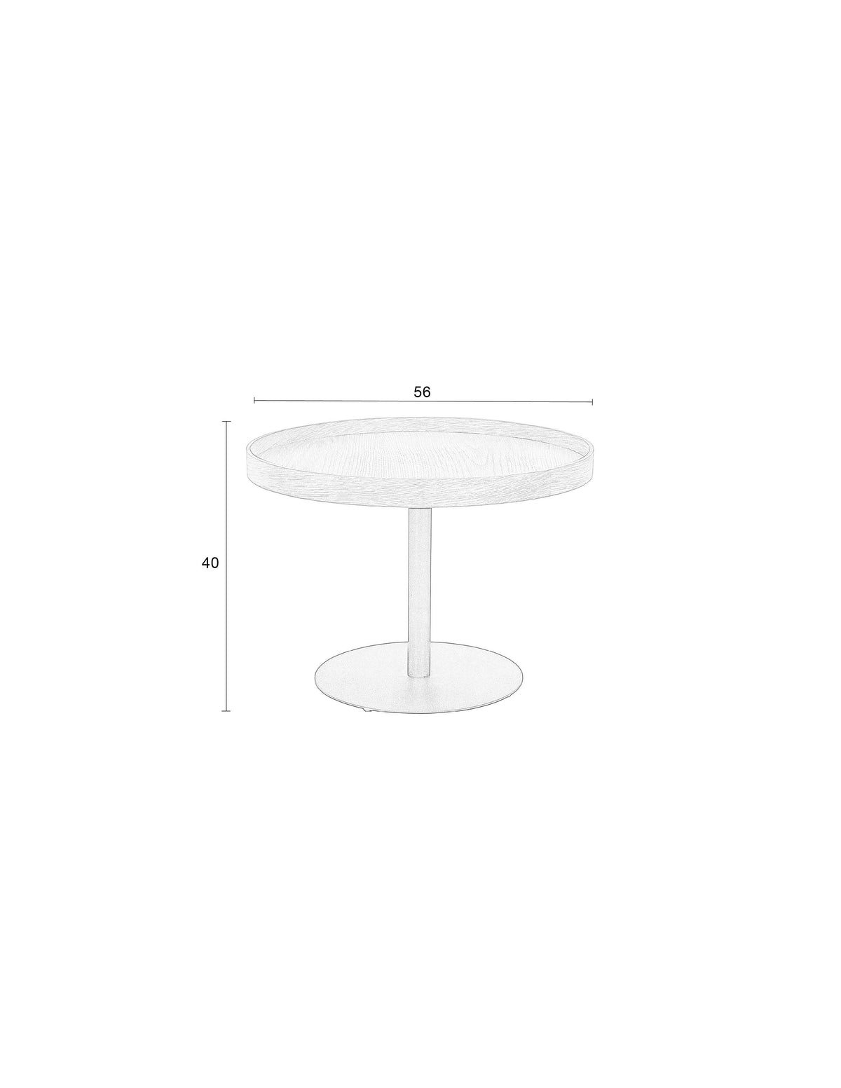 Bijzettafel Yuri Zwart M