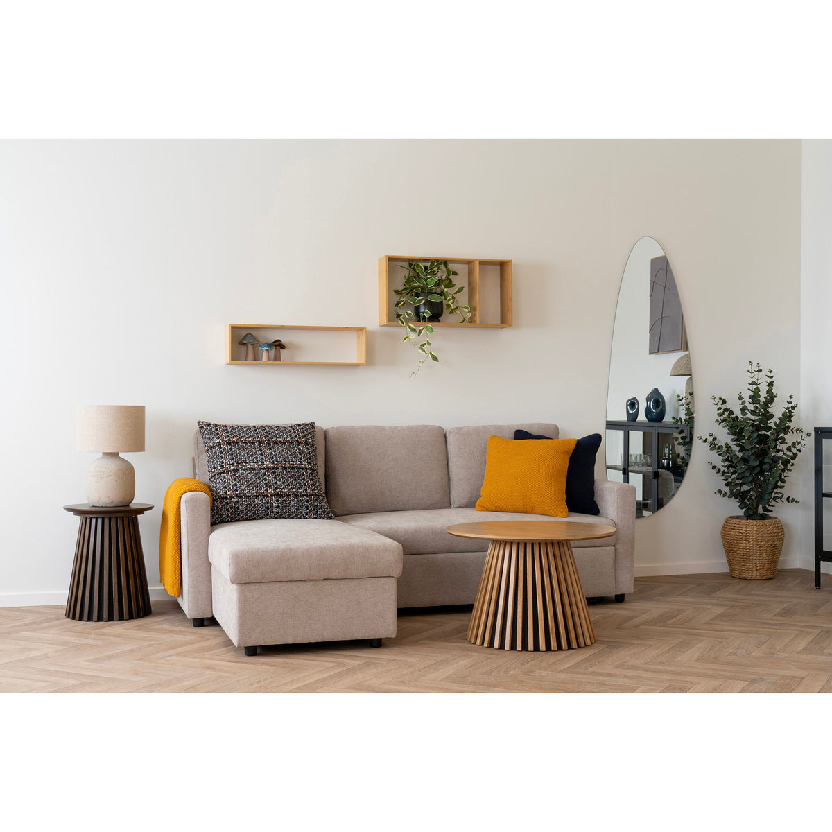 Ember Wandplank - bamboe, naturel 70x15x19,5 cm