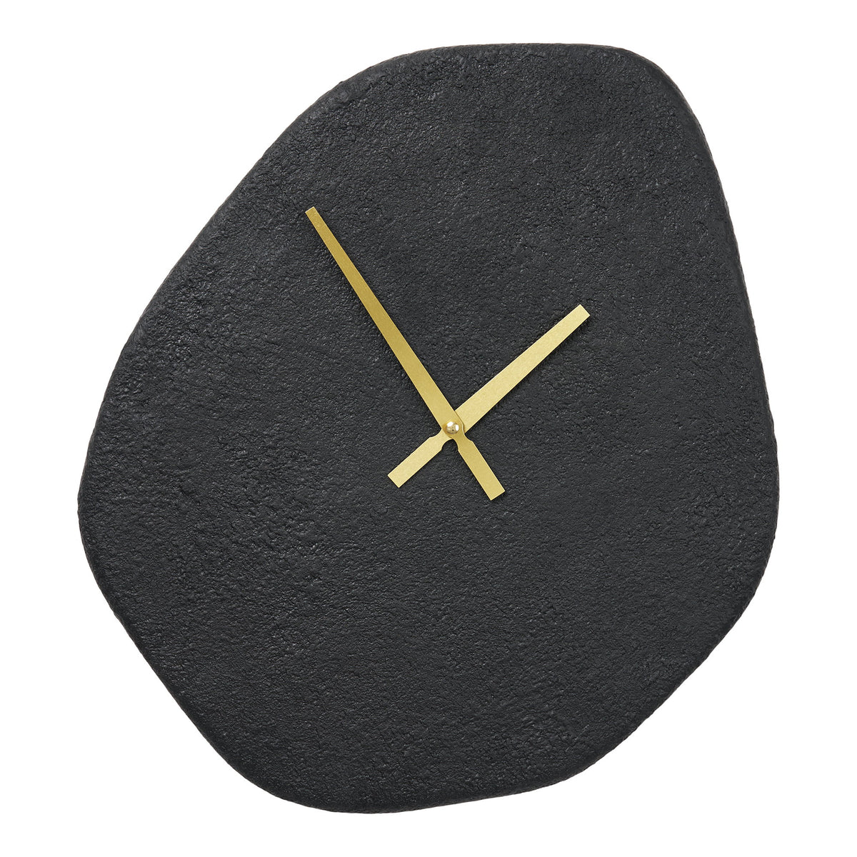 Vienna Wandklok - organische vorm, stil, cement, zwart, 38x45 cm
