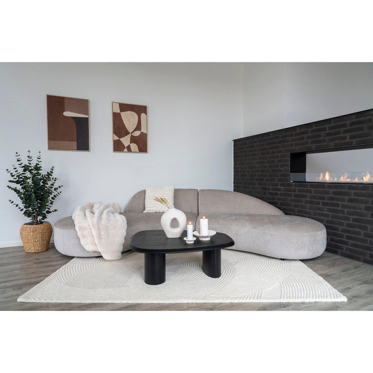 Vaas - keramisch, wit 24x10,5x27,8 cm