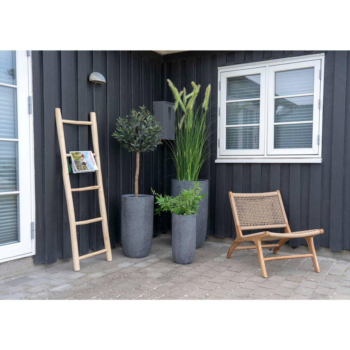 Decoratieve ladder - teak, naturel 50x150 cm