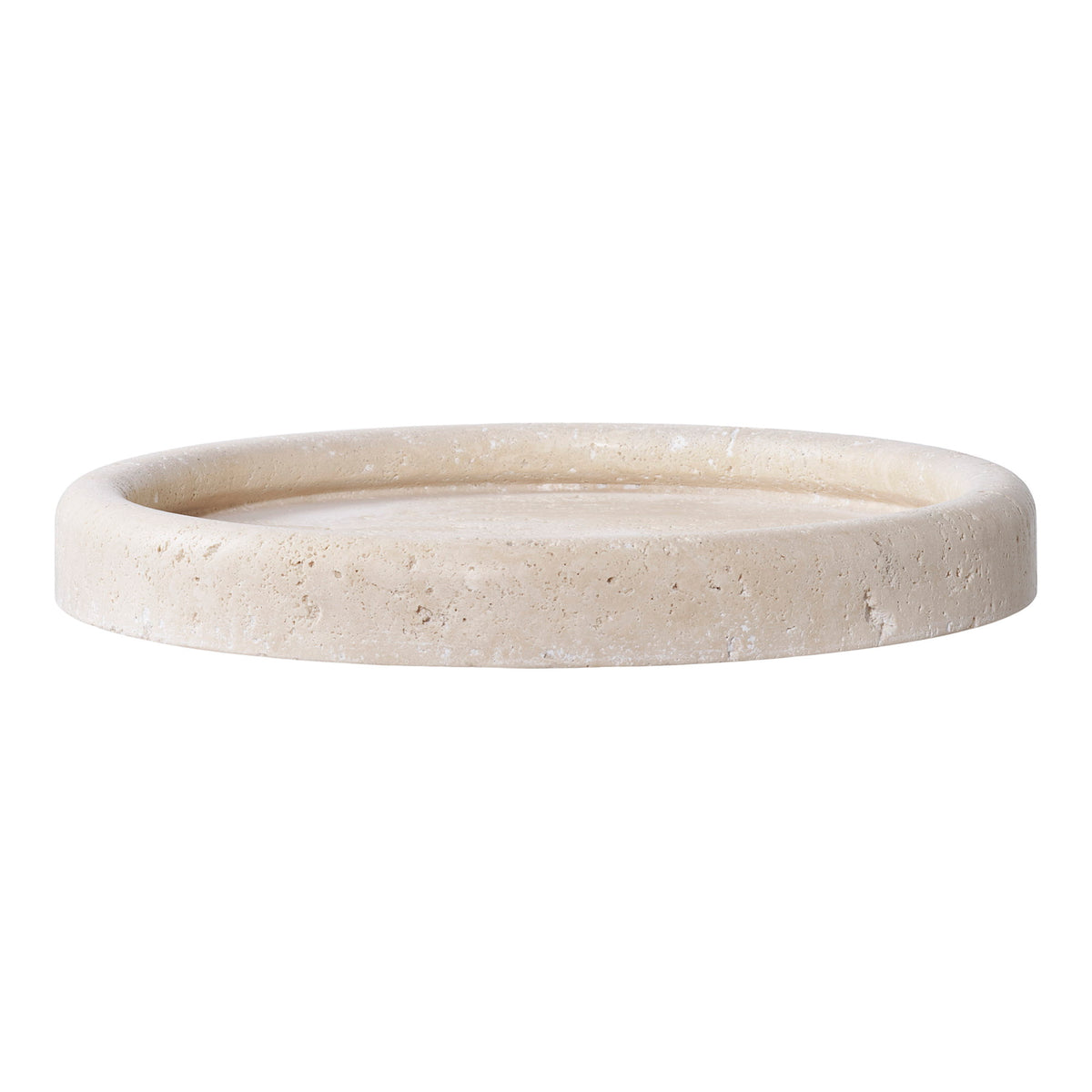 Dienblad - travertijn, naturel ø25,5 cm