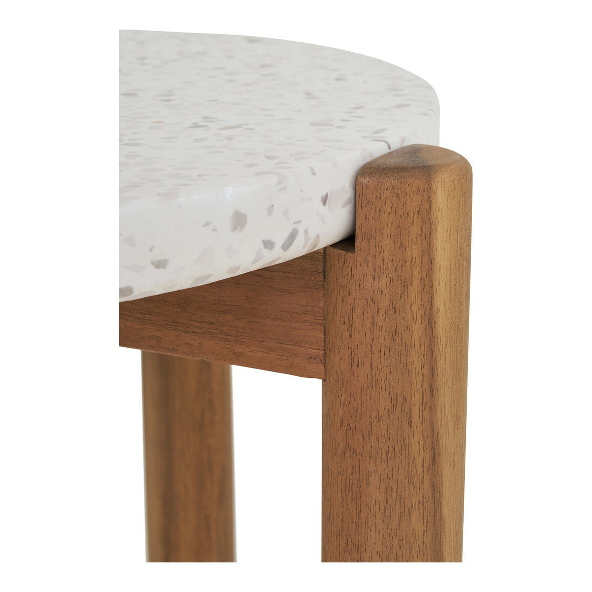 Terracina bijzettafel - acaciahout/terrazzo, wit/naturel ø37x48 cm