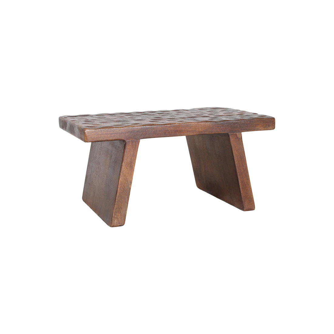 Mangohouten bijzettafel/kruk bruin - 40x25x20 cm