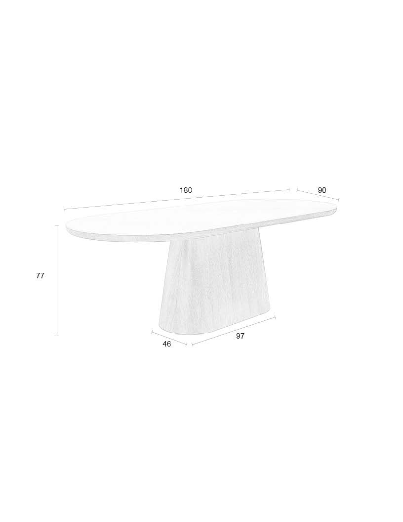 Eettafel Almira  Ovaal 180  Eiken