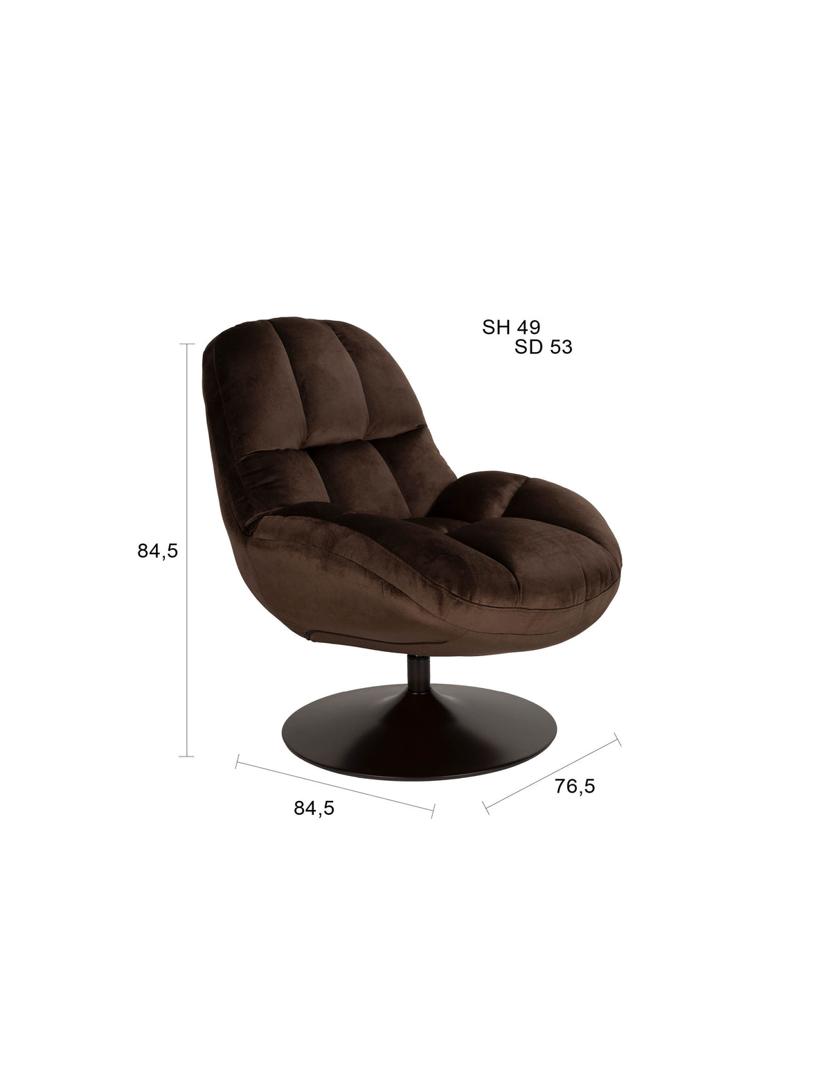 Fauteuil Beefy  Bruin