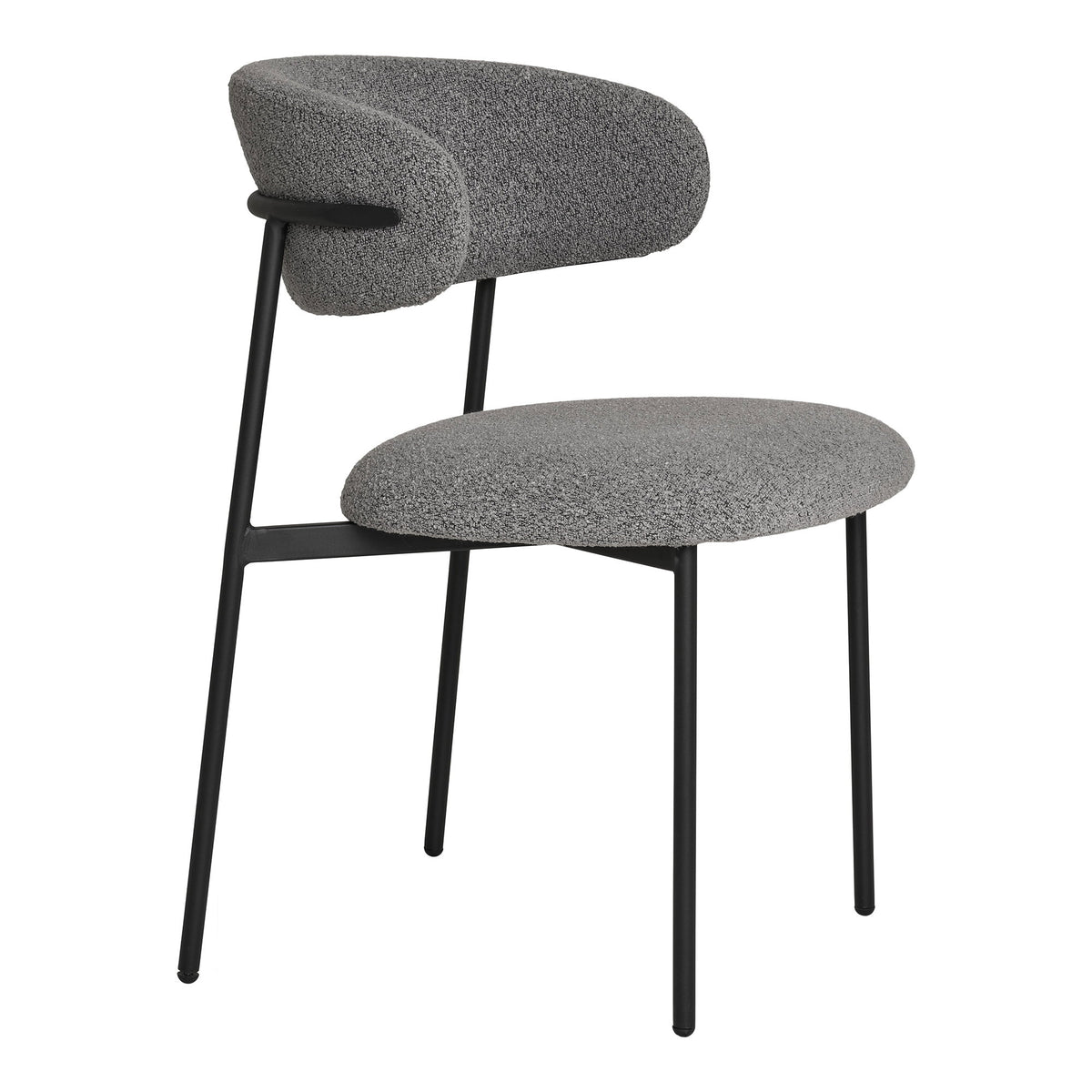 Mira eetkamerstoel - bouclé, lichtgrijs (set van 2)