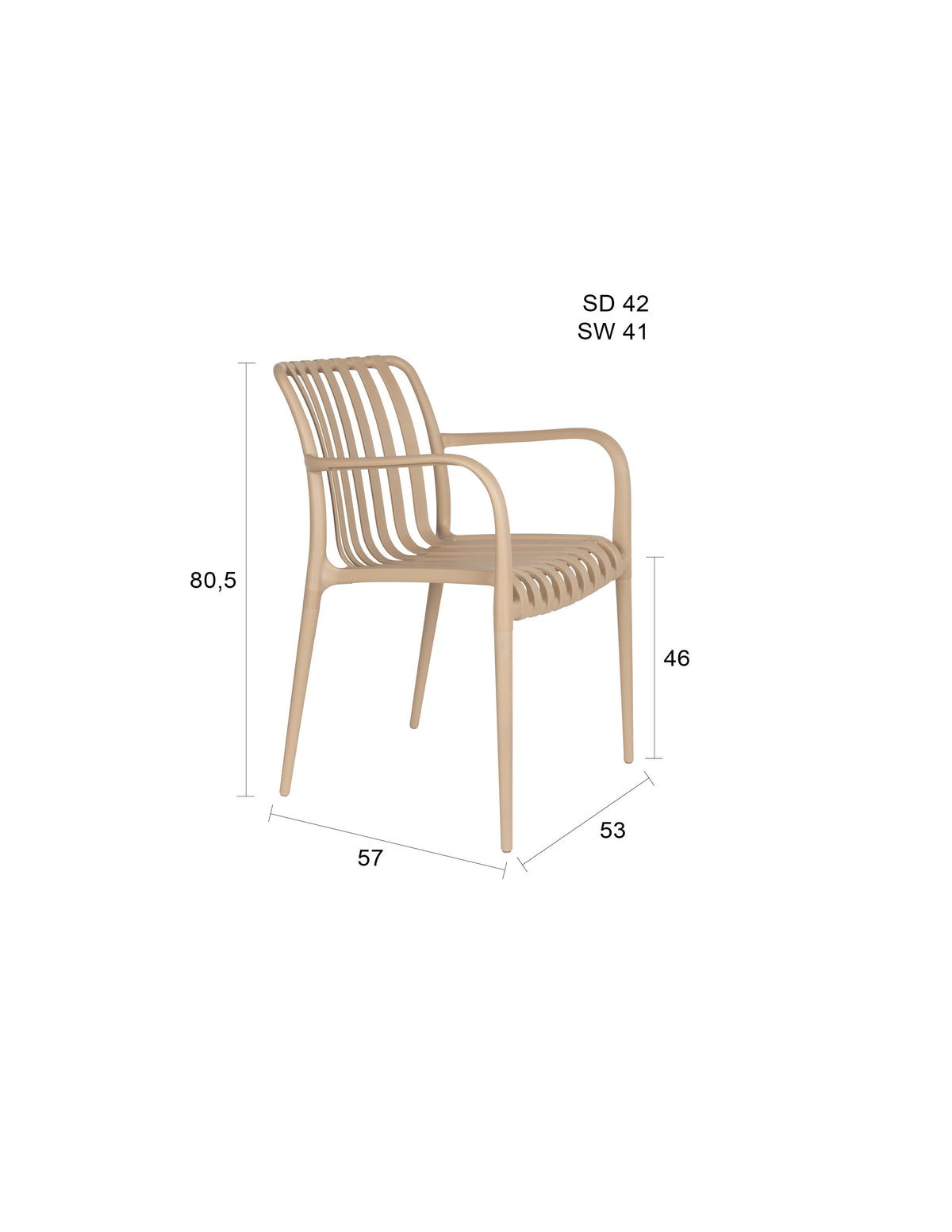 Tuinstoel Amae  Beige (Set van 4)