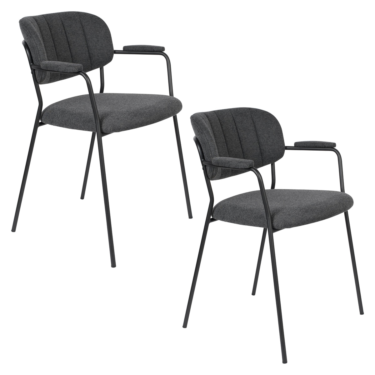 Fauteuil Jolien  Zwart/ Donkergrijs