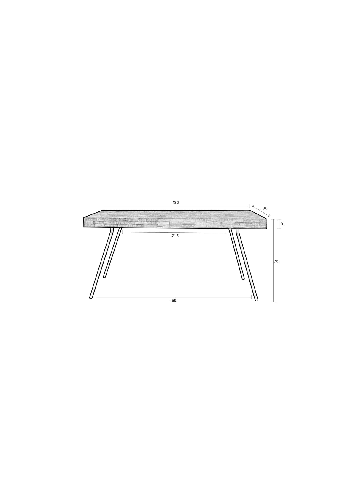 Tafel Suri 180x90  Zwart