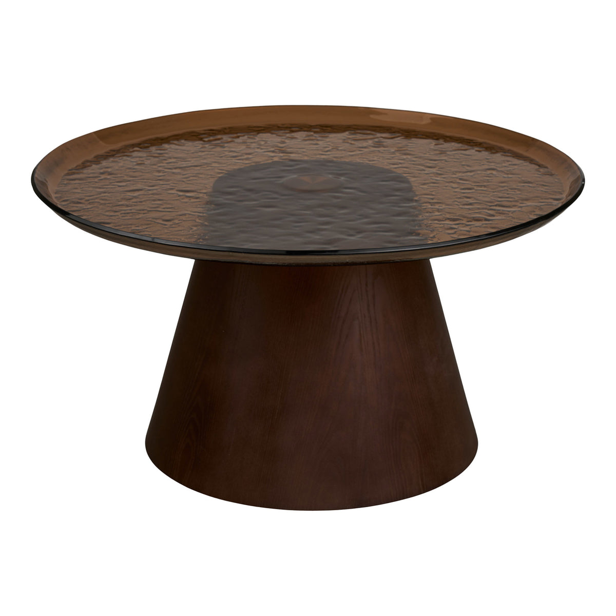 Orvieto Salontafel - essenfineer/glas, bruin ø80x42 cm