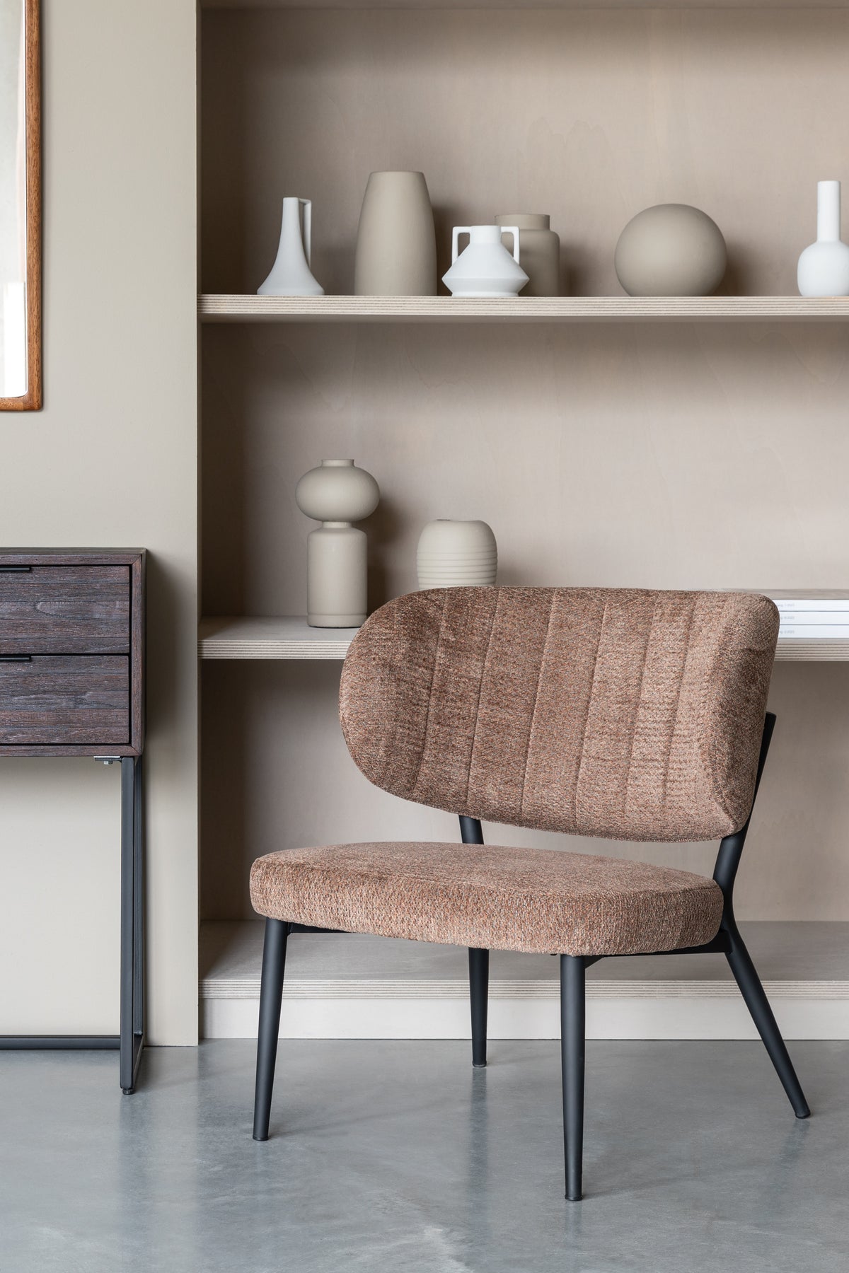 Fauteuil Sanne  Oranje  Grijs