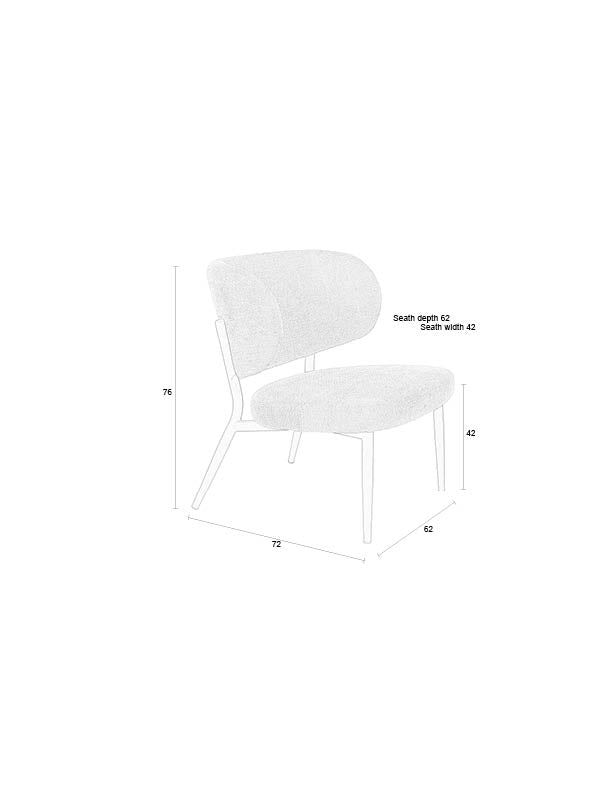 Fauteuil Sanne  Oranje  Grijs