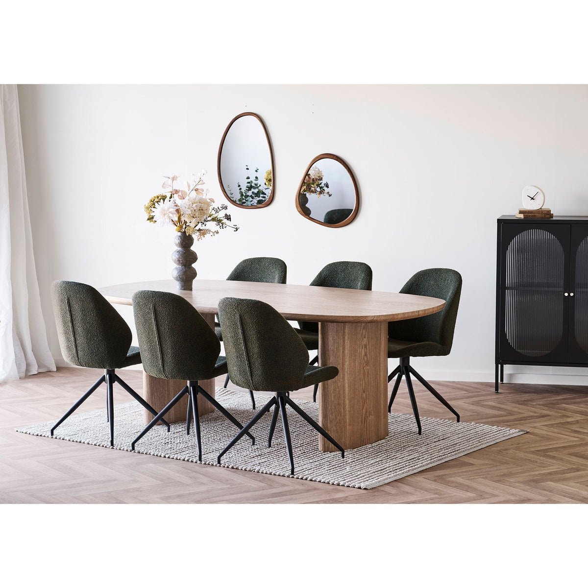 Luxon Spiegel - organische vorm, houtlook 44x48 cm