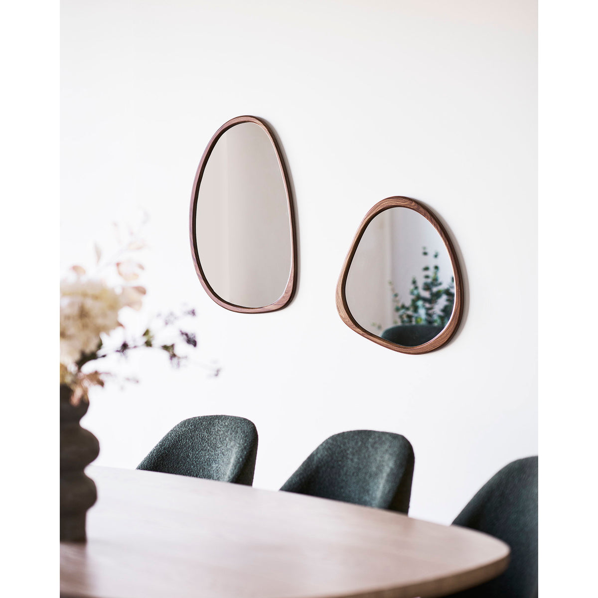 Luxon Spiegel - organische vorm, houtlook 44x48 cm