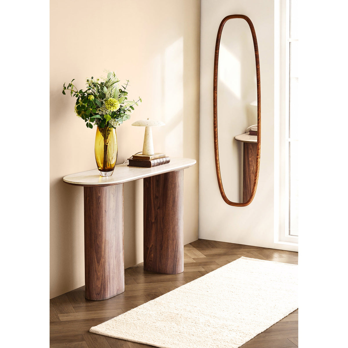 Luxon Spiegel - houtlook, 40x150 cm