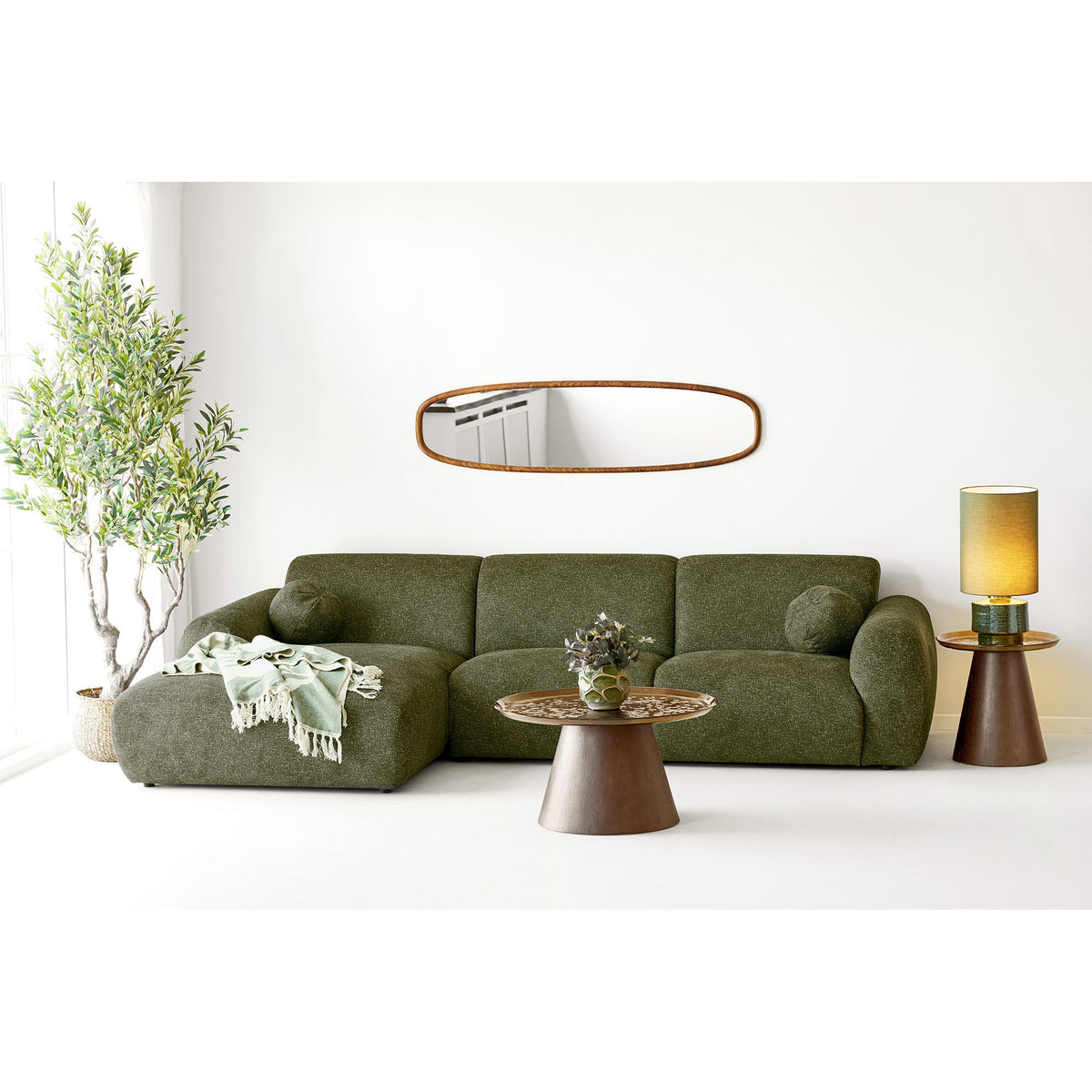 Luxon Spiegel - houtlook, 40x150 cm