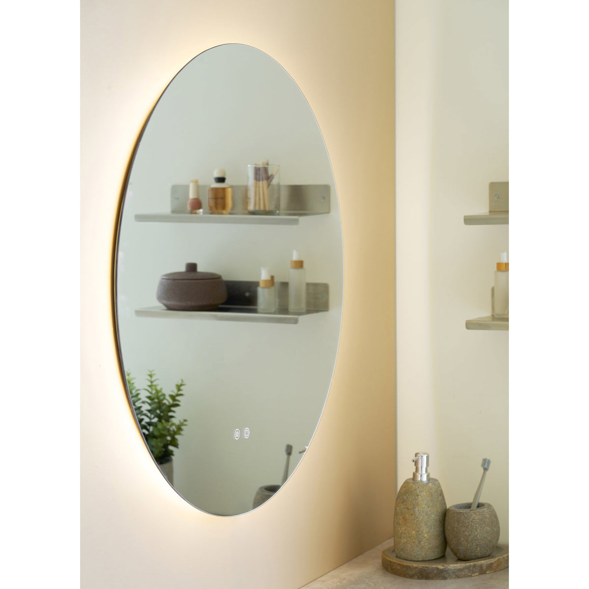 Kiama LED Spiegel - anti-condens en 3 lichtstanden, ø80 cm