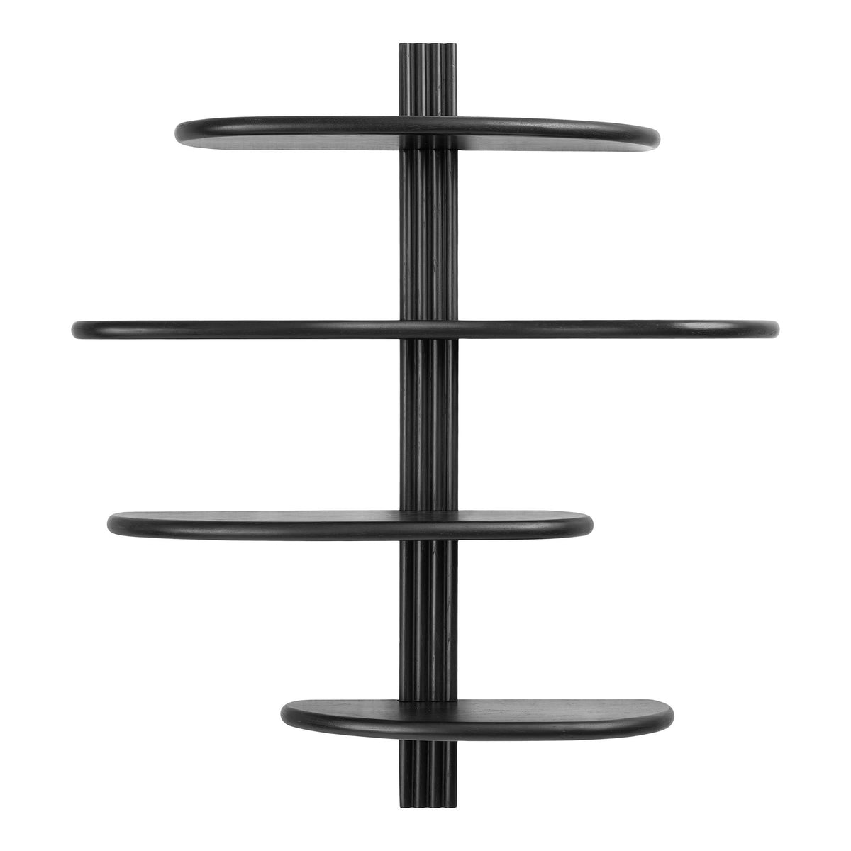 Aliano Wandplank - eiken, zwart 80x17,5x88 cm
