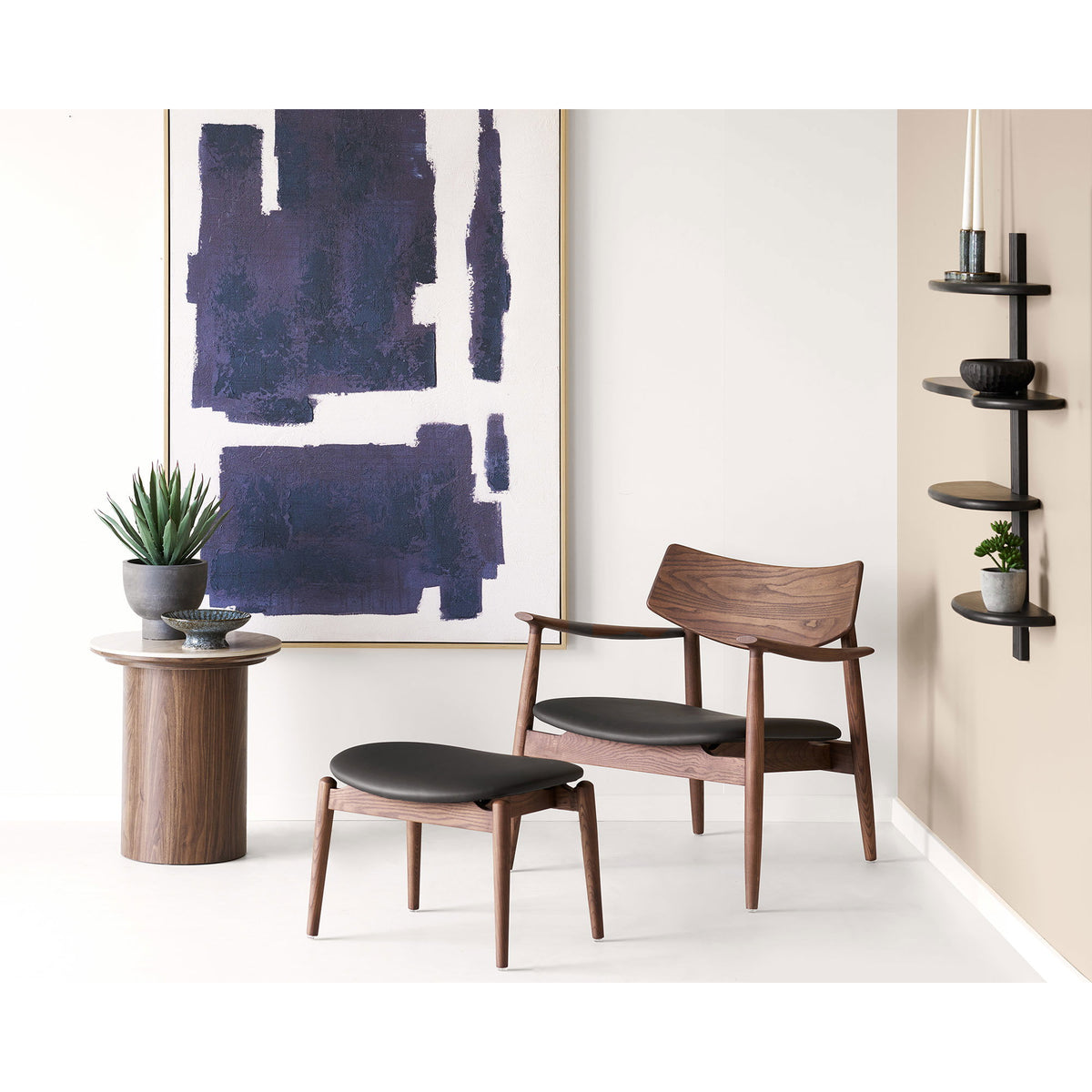 Aliano Wandplank - eiken, zwart 80x17,5x88 cm