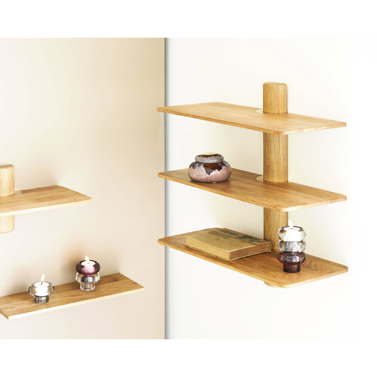 Calcata Wandplank - eiken, 55 x 22 x 55,5 cm