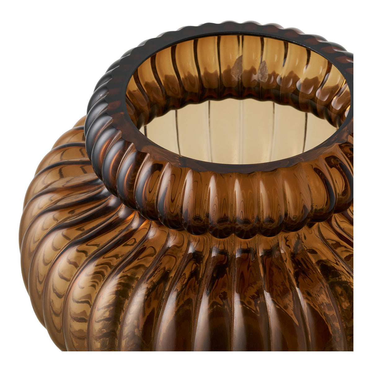 Vaas - mondgeblazen glas, gerookt bruin ø20x16 cm