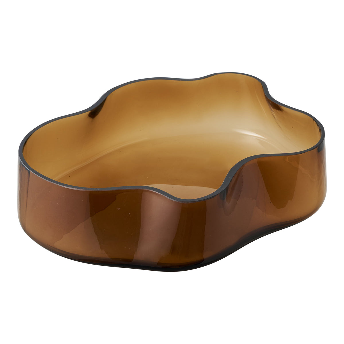 Dienblad - glas, gerookt bruin 29,5x24x7 cm