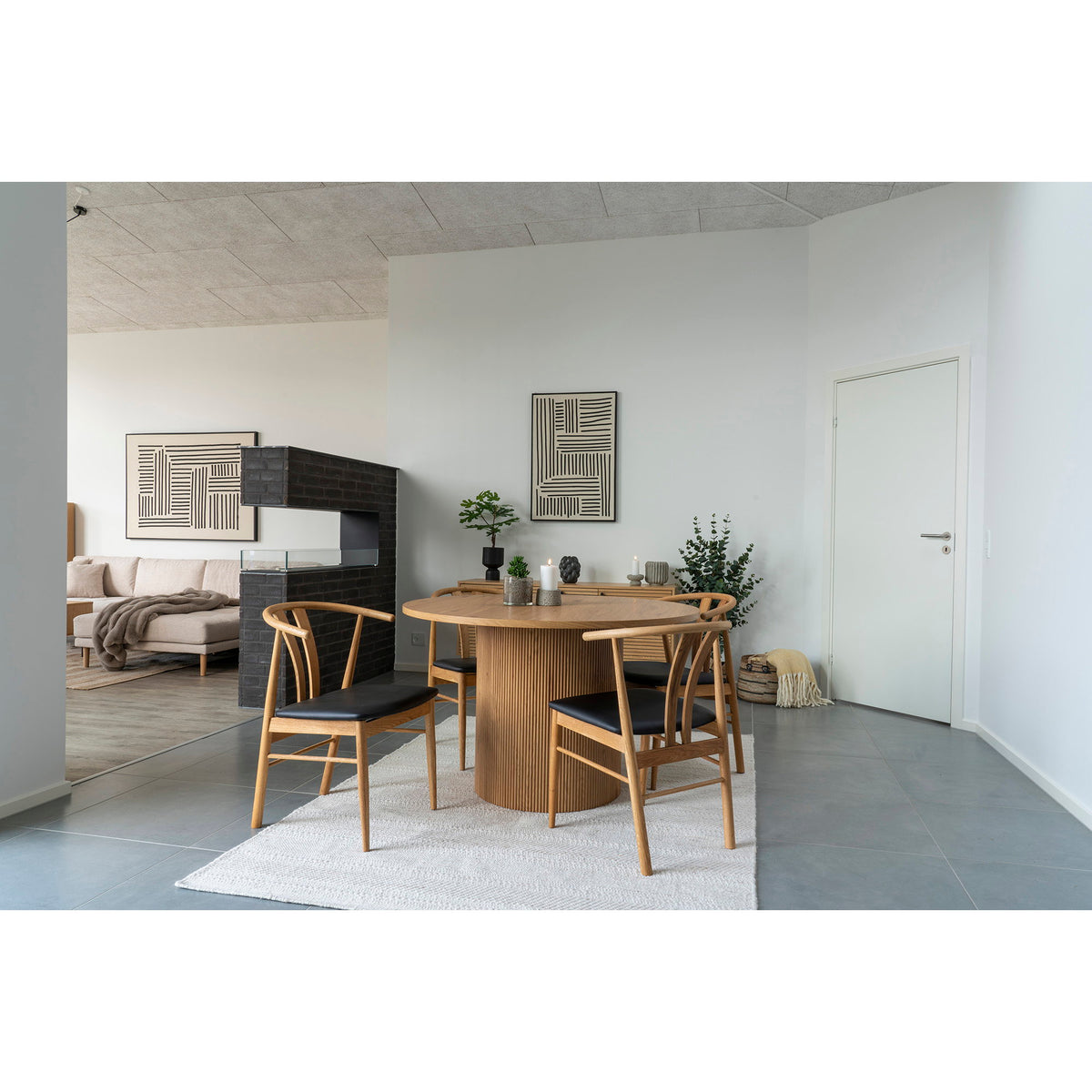 Lipari canvasafdruk - zwart/beige, 60x90 cm