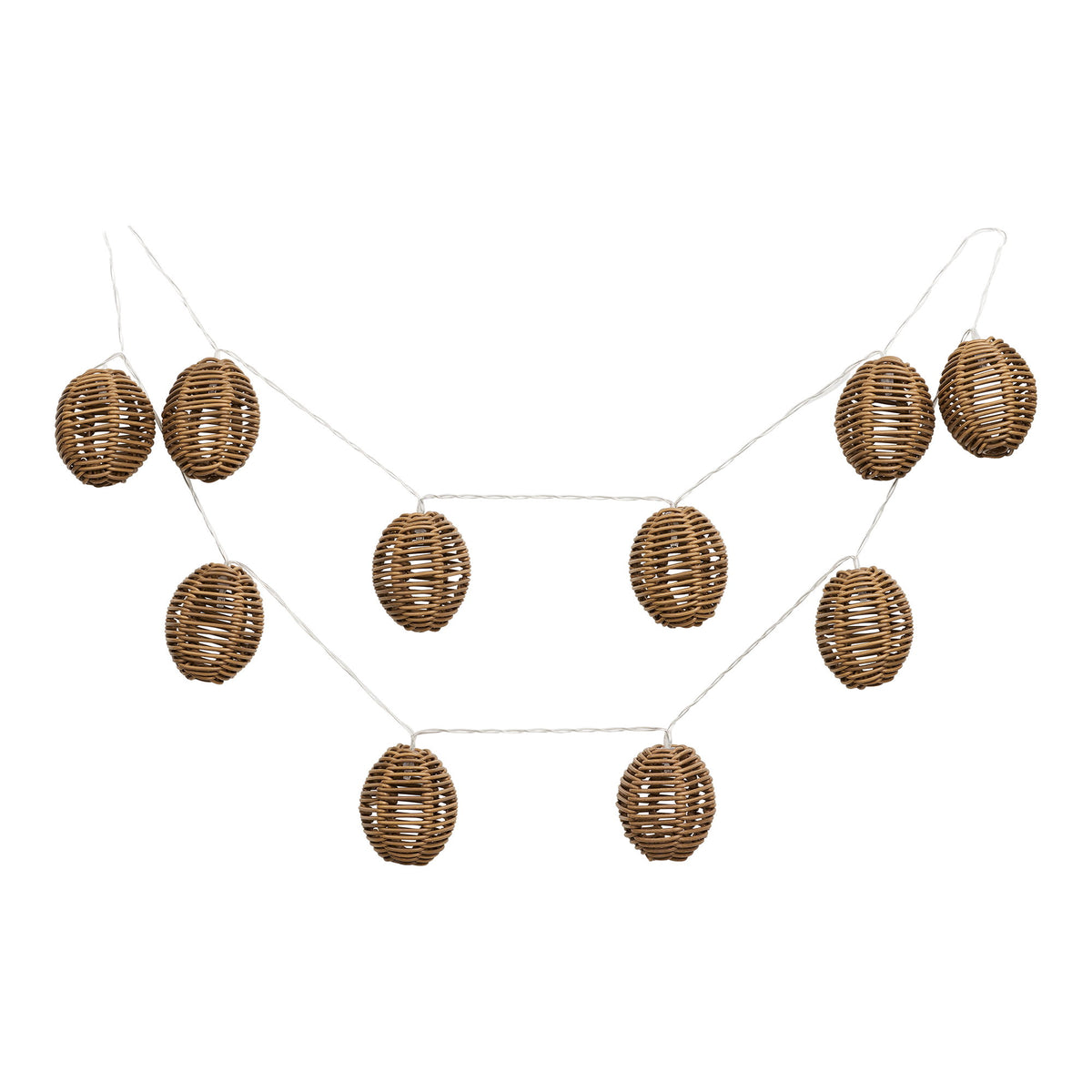 Carlisle LED String Light - Lichtsnoer, polyrattan/metaal, naturel/zwart