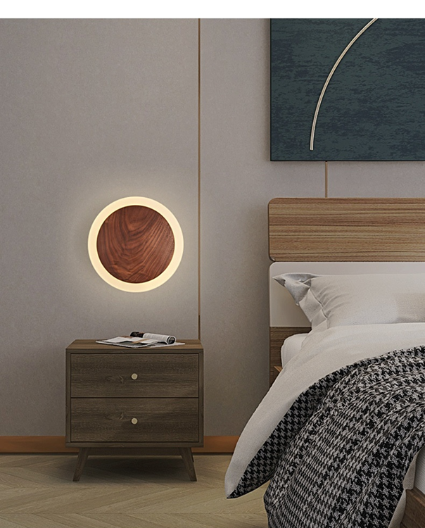 Claroo™ Osaka Walnoot Wandlamp