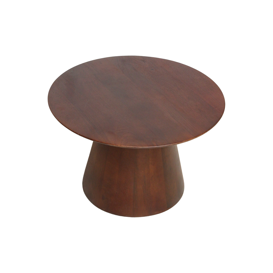 Mangohouten bijzettafel met afgeronde rand (bullnose), kegel Ø 55 cm