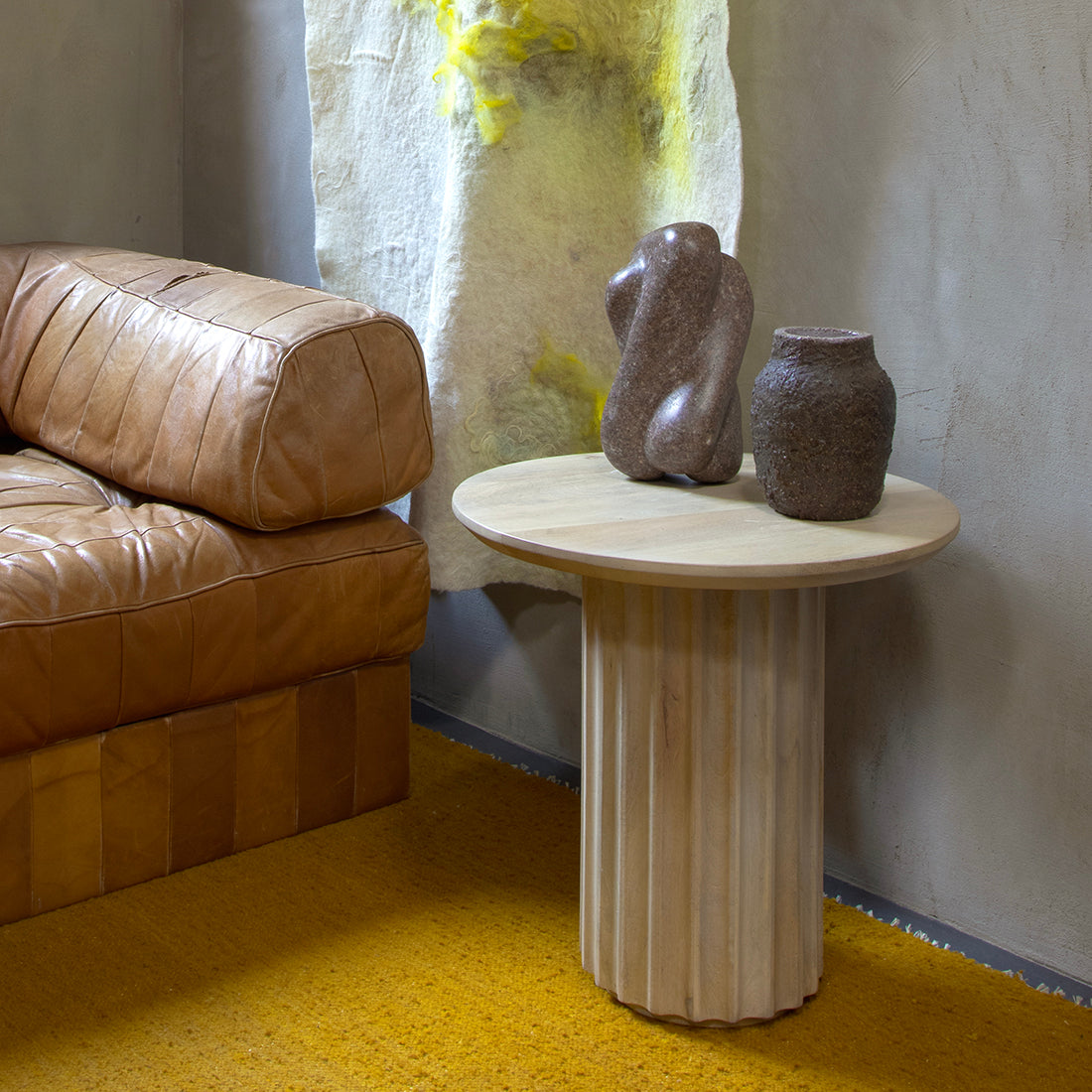 Bullnose bijzettafel naturel Ø 50 cm